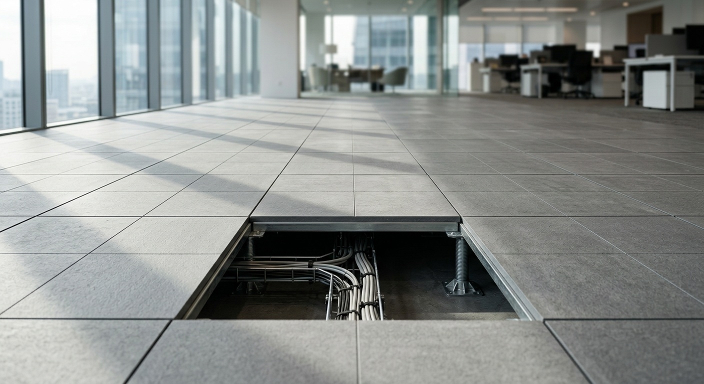 Raised access flooring data center