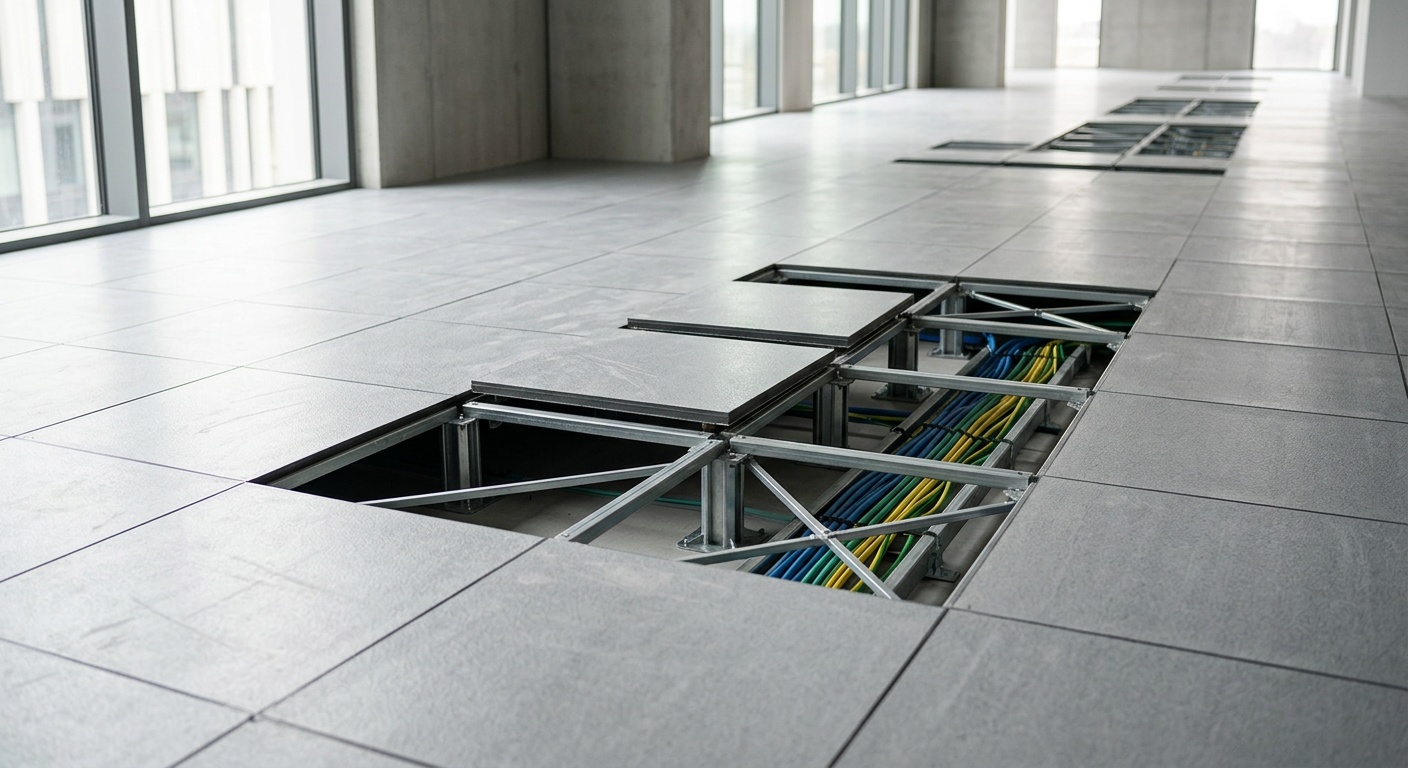 Raised access flooring data center